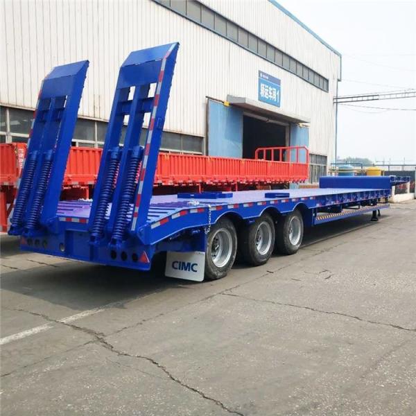 Buy cheap 60T Tri Axle Low Bed Truck Trailer For Excavator Transport from wholesalers