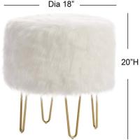 Buy cheap Luxurious Faux Fur Decorative Stools For Living Room , Small Storage Stool product