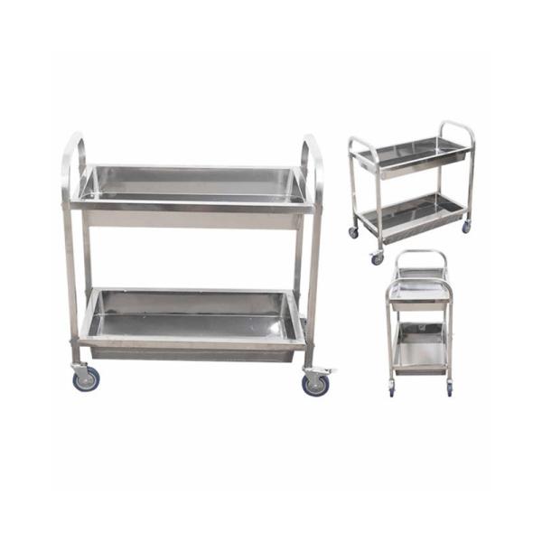 RK Bakeware China Foodservice NSF Double Line Tray Rack Trolley Stainless Steel