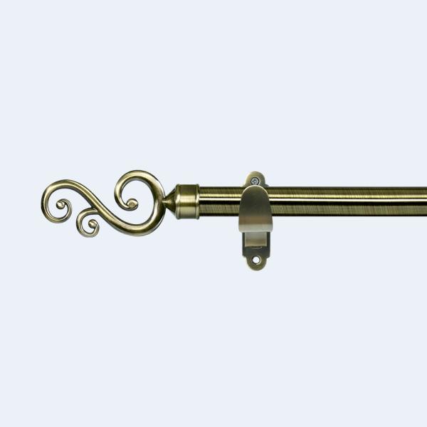 Buy cheap European style 28mm Curtain Pole Big S Flower Curtain Finial Morocco Market Double Metal Curtain Poles from wholesalers