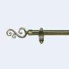 Buy cheap European style 28mm Curtain Pole Big S Flower Curtain Finial Morocco Market Double Metal Curtain Poles from wholesalers