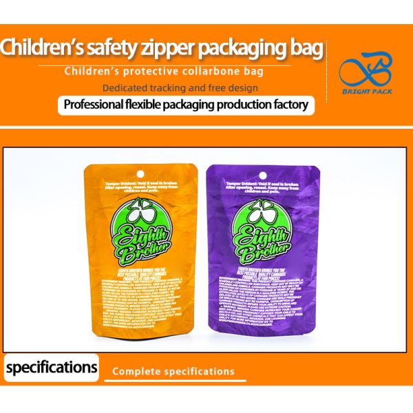 Child Resistant Tobacco Packaging Bag: Secure and Moisture-Proof Aluminized Composite Zipper Bag