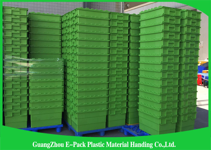 Transportation Turnover Box / Industrial Storage Containers with Plastic Attached Lid