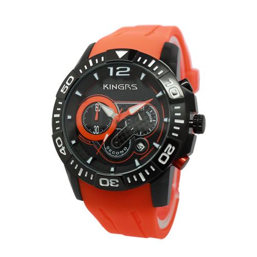 Buy cheap Two Movement Digital Wrist Watches Stainless Steel Case With Silicone Band For Men from wholesalers