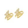 Buy cheap 18K Gold Plated Butterfly Earring Cuff With Micron Pave White CZ Trendy Women Jewelry from wholesalers