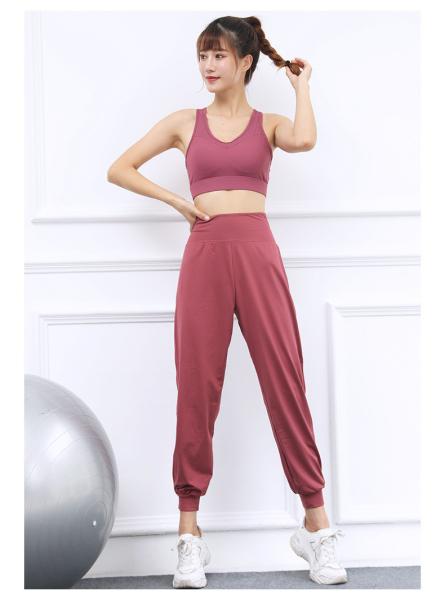 Buy cheap Back Cross Sweatpants Women′s Loose Pants Girdle Feet Quick Dry Running Fitness Pants Fall Thin High-Waisted Yoga Pants from wholesalers
