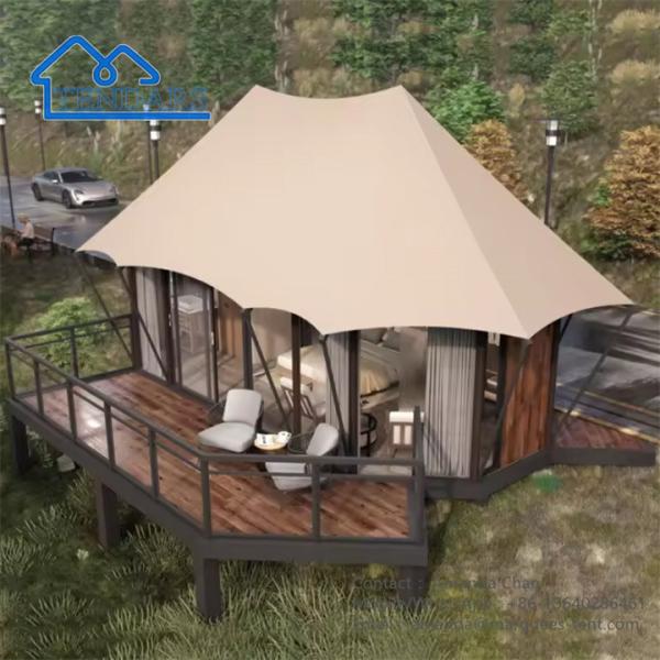 Buy cheap Waterproof Resort Steel Frame Tent Family Safari Hotel Lodge Tent With Bathroom from wholesalers