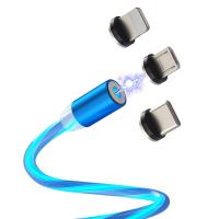 Buy cheap Phone Magnetic Flowing Led Micro Usb Cable , Led Magnetic Usb Cable 3 In 1 product