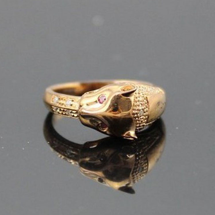 Designer Jewelry Animal Styles 18K Rose Gold Plated 925 Silver Ring (R222)