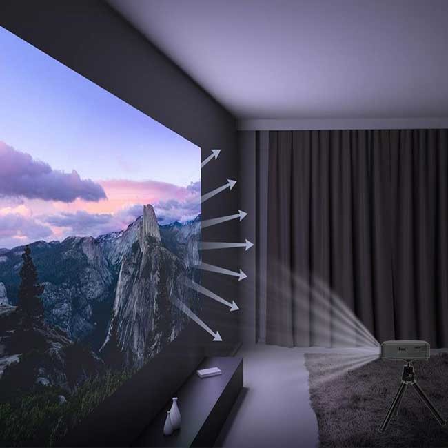 0.2" DMD DLP 4k Mini Mobile Projector With Rechargeable Battery