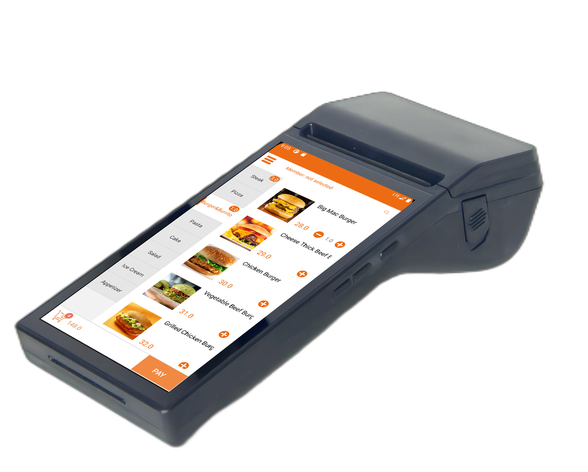 7" IPS HD Display Android 11 POS Terminal with 80mm Thermal Printer and Software