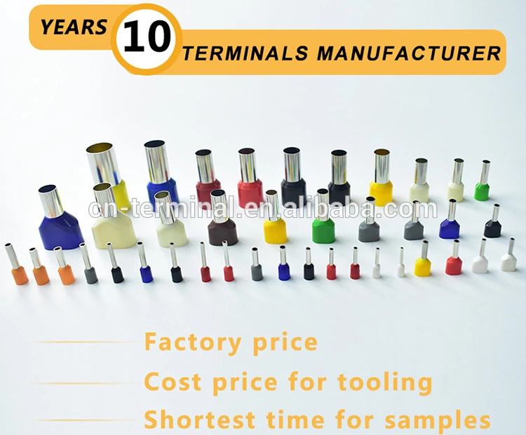 Manufacturer China 70mm Insulated Sleeve Copper I Lugs Twin Wire Type Crimping Cord End Bootlace Ferrules Terminal