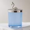 Buy cheap Empty 430ml Color Glass Candle Holder 15oz Blue Candle Jars With Lids from wholesalers