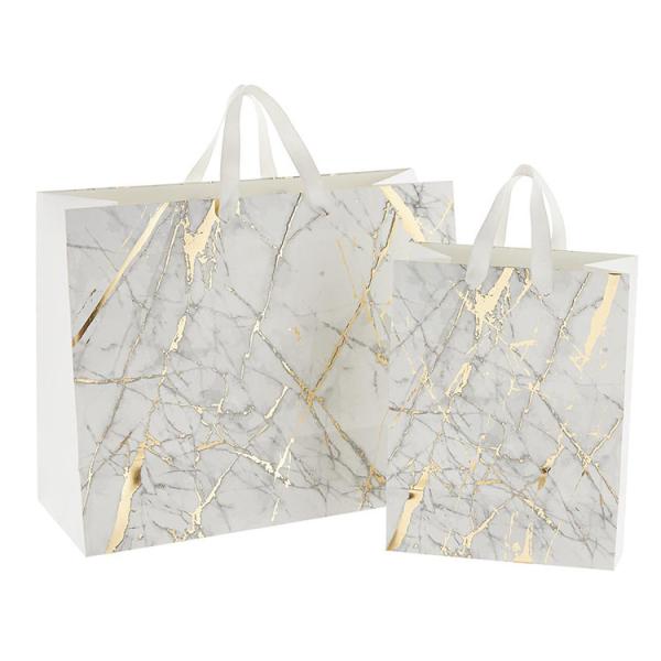 Buy cheap Personalized Reusable Foil Stamped 250gsm Marble Paper Bag from wholesalers