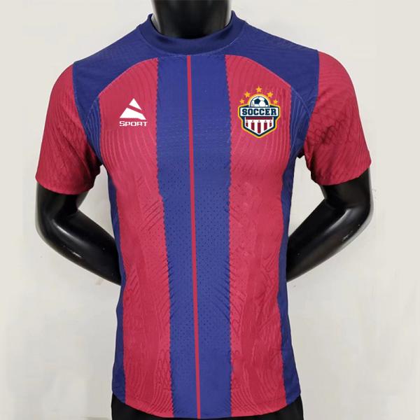 Buy cheap Retro Club Team Uniform Training Football Sports Wear Men'S Soccer Jersey Blue And Red from wholesalers