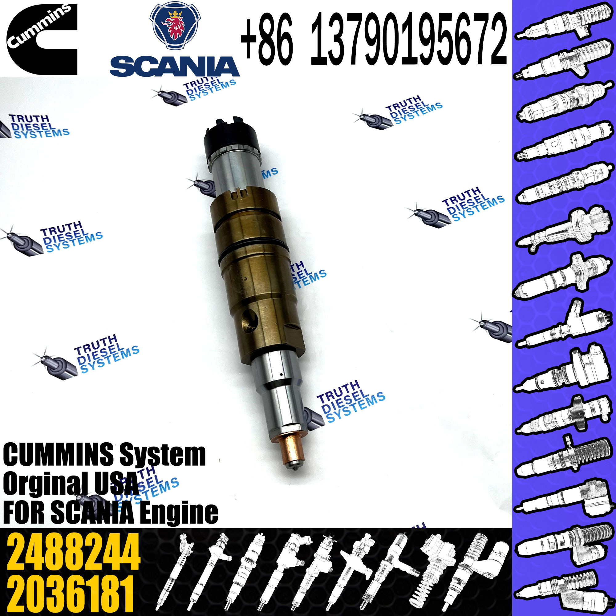 Fuel Injector Assembly 2872544 2086663 2057401 2488244 2872405 203183 Common Rail Injector