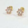 Buy cheap Flower Amethyst CZ Birthstone Baby Girls 925 Sterling Silver Screw Back Stud Earrings from wholesalers