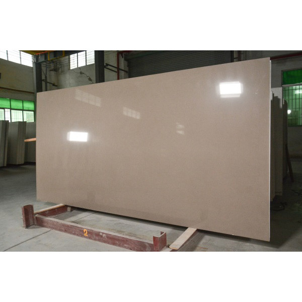 Cut To Size Light Brown Artificial Quartz Stone Bathroom Vanity Top