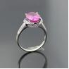 Buy cheap White Gold Plated 9mmX11mm Pink Cubic Zirconia Silver Ring(F45) from wholesalers