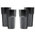Tall Hiball Polycarbonate Plastic Tumbler Glasses 14oz Red Black White