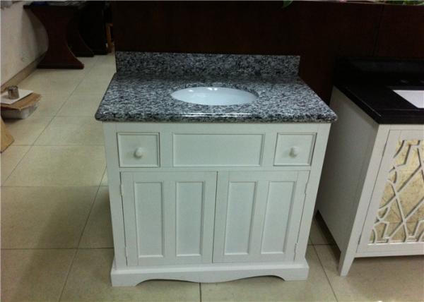 Buy cheap 37" Wood Bathroom Vanity Cabinet Polished Finish With Grey Granite Tops from wholesalers