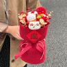 Buy cheap New Style Flower Bouquets Good Luck Gifts Hug Bucket Lucky Cat Doll Flower Bouquets Spring Festival Living Room Desktop Ornaments from wholesalers