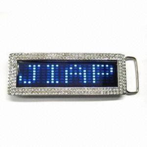 Wholesale Blue color Scrolling LED message belt buckle from china suppliers