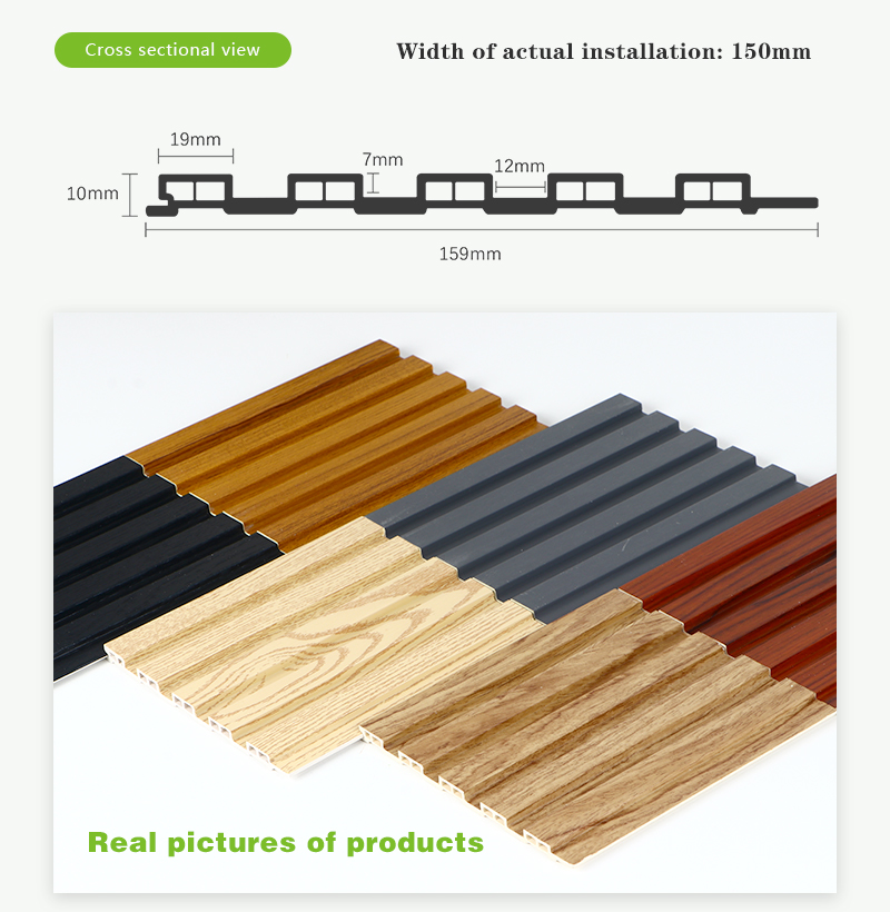 Recyclable PVC Wall Ceiling Panel WPC Plastic Cladding Wood Composite