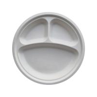 Buy cheap Biodegradable Disposable Bagasse Three Compartment Paper Plates product