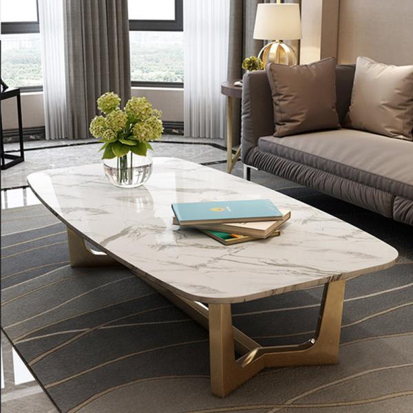 Buy cheap Living Room Marble And Stainless Steel Coffee Table Height 0.45m from wholesalers