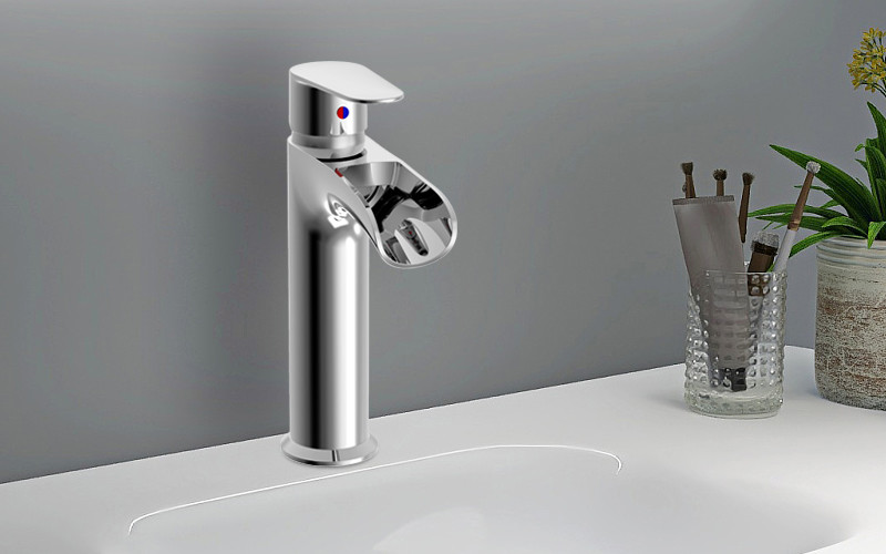 Single Hole Installation Bathroom Countertop Hot And Cold Faucet Deck Mounted
