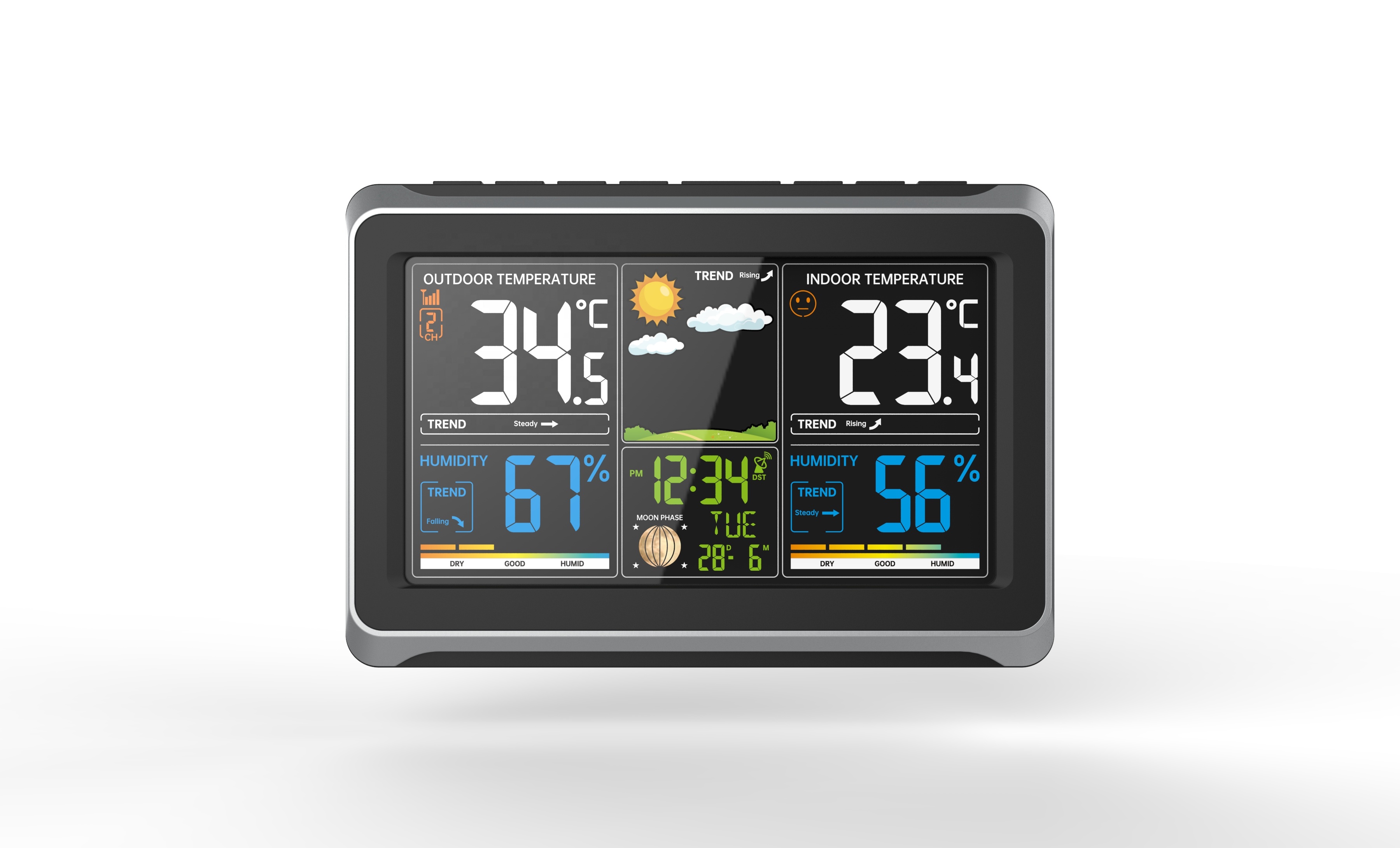 LCD Digital Display Wireless Automatic Weather System With Humidity Function