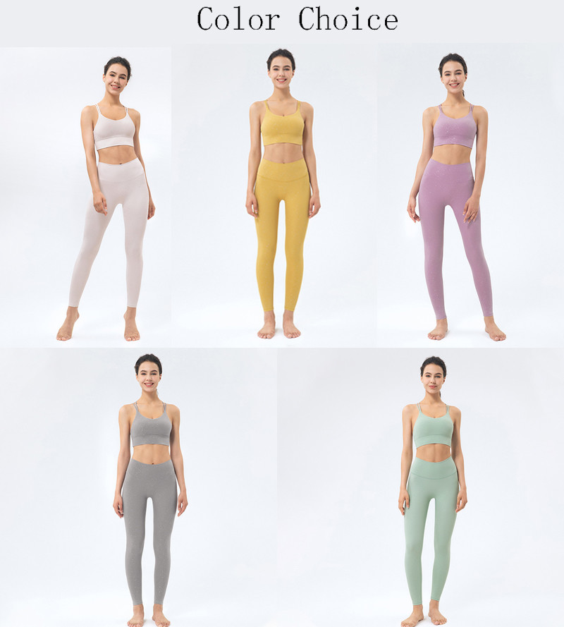 Flash Sequin Yoga Set Clothes Nylon Moisture Wicking Womens 2 Piece Workout Sets