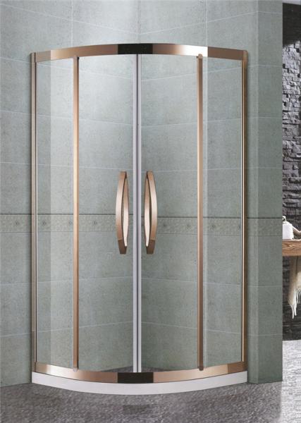 Buy cheap 304 Stainless Steel Quadrant Shower Enclosures Rose Gold Two sliding glass from wholesalers