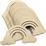 Unfinished Wood Cutouts for Crafts, Rainbow Clouds