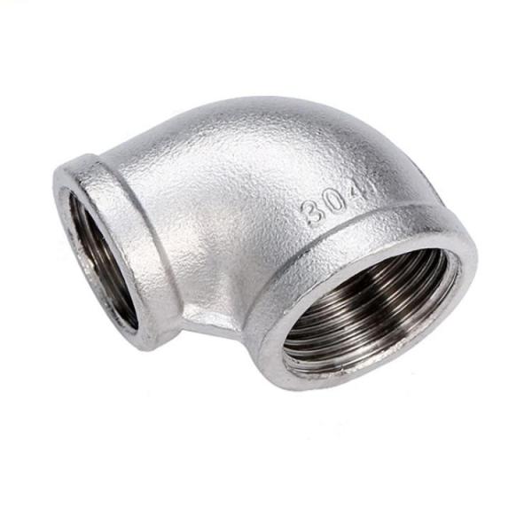 Sanitary Stainless Steel 90 Degree Inner Wire Female Reducing Elbow for Silver