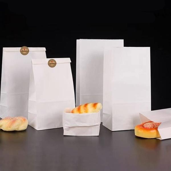 Buy cheap Eco Friendly White Kraft Paper Bag For Fast Food Takeaway Custom Order Logo Customized from wholesalers