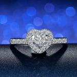 Luxury Princess Heart Shape Ring Cubic Zircon Wedding Rings for Women New Design