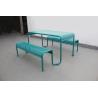 Buy cheap Waterproof Black Outdoor Picnic Tables , Powder Coated Steel Table Chair from wholesalers