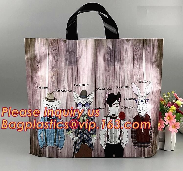Eco Friendly Biodegradable Plastic Soft Loop Handle Bags,Retail Soft Loop Handle Shopping bags,Recyclable clothing packa