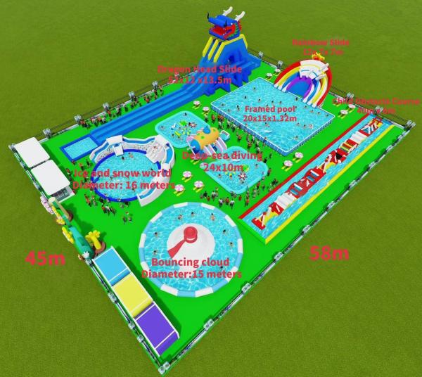 Buy cheap Customizable 45x58m INFLATABLE WATER PARK for Your Water Park Business from wholesalers