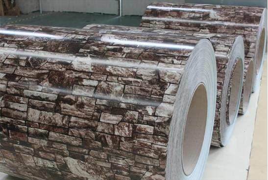 Buy cheap ASTM A755 0.85mm Brick Grain PPGL Pre Painted Galvalume Coil from wholesalers