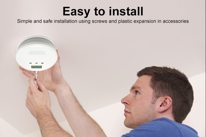 Fire Detector Carbon Monoxide Alarm With Digital LCD Display And LED Index Light