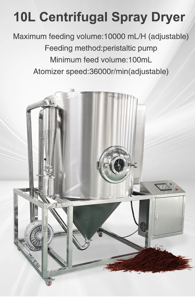 High Efficiency Centrifugal Spray Dryer Milk Powder/Protein/Egg White 10L Spray Drying Machine