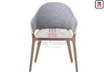 PU Leather Cashmere Upholstered Armrest Dining Chair For Restaurant