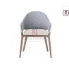 Buy cheap PU Leather Cashmere Upholstered Armrest Dining Chair For Restaurant from wholesalers