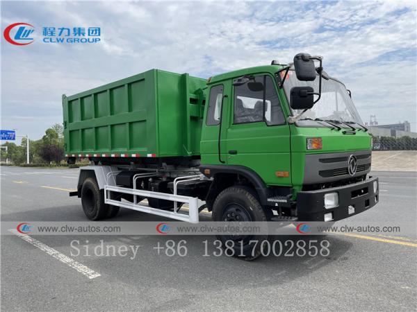Quality Dongfeng 153 Hydraulic Hook Lift Garbage Truck With 10m3 12m3 Container for sale