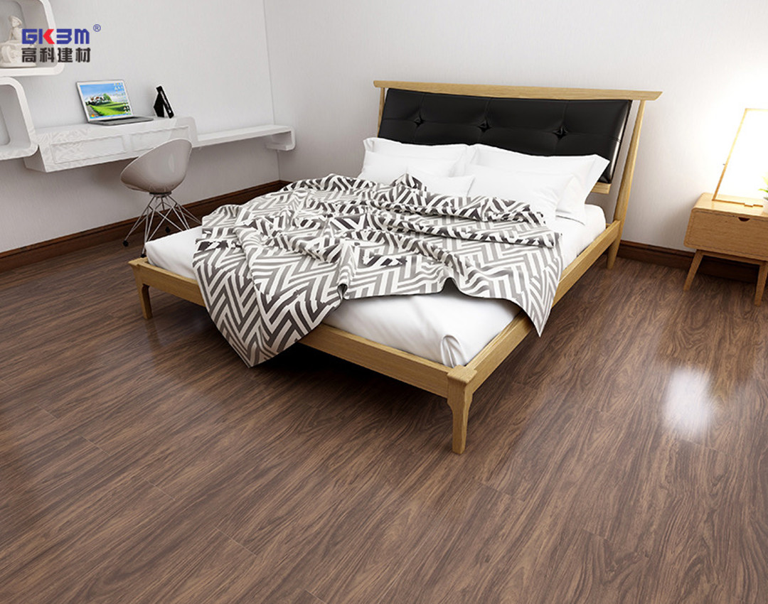 1220x183mm Fireproof SPC Plastic Flooring E0 Formaldehyde Ormosia Henryi Padauk GKBM SY-W3008