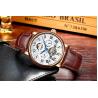 Buy cheap KINYUED wristwatches automatic men moon phase luminous tourbillon skeleton mechanical watch from wholesalers