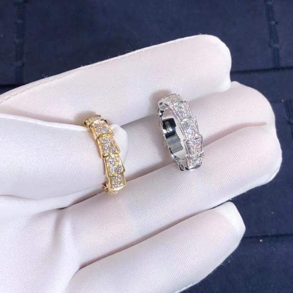 Buy cheap Factory Make BVLGARI Serpenti Viper Ring 18k Gold And Real Diamonds Rose Gold from wholesalers